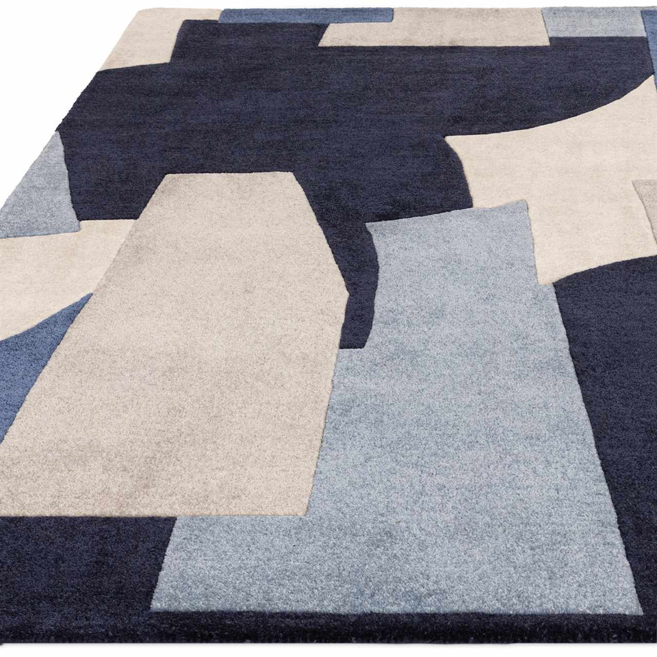 Romy 11 Element Blue Eco Friendly Modern Rug
