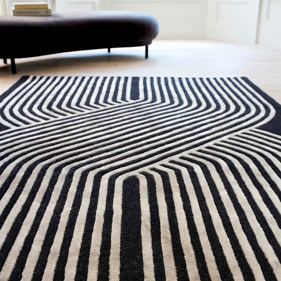 Matrix 98 Solstice Gunmetal Rug Silky Lines Viscose Wool