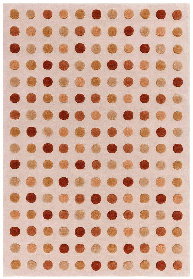 Dotty Earthy Thick Wool Indian Rug