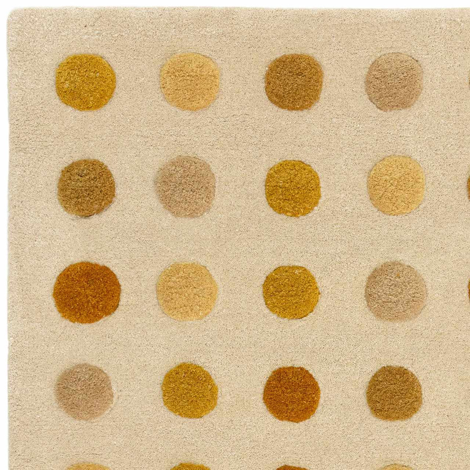 Dotty Gold Thick Wool Indian Rug