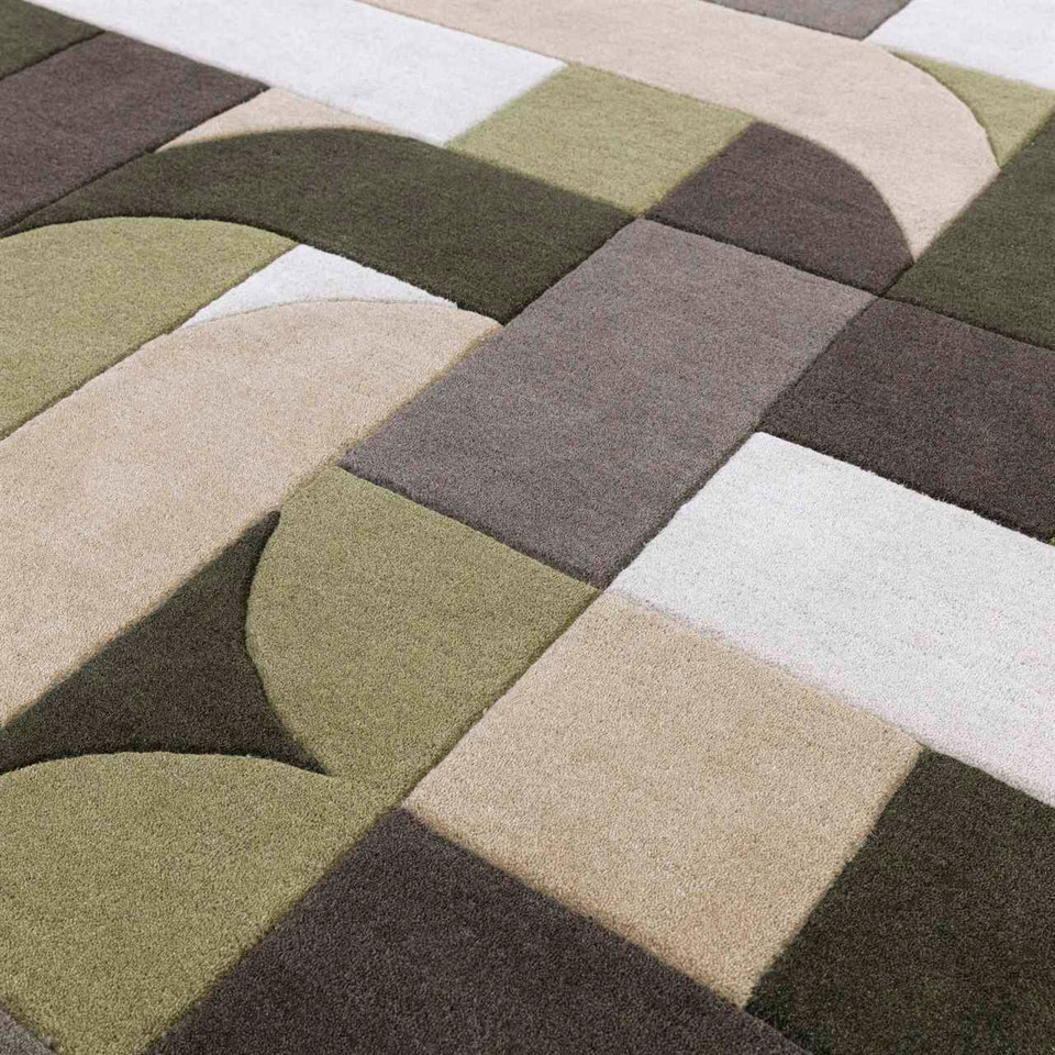 Matrix 90 Klotski Sage Natural Thick Wool Rug