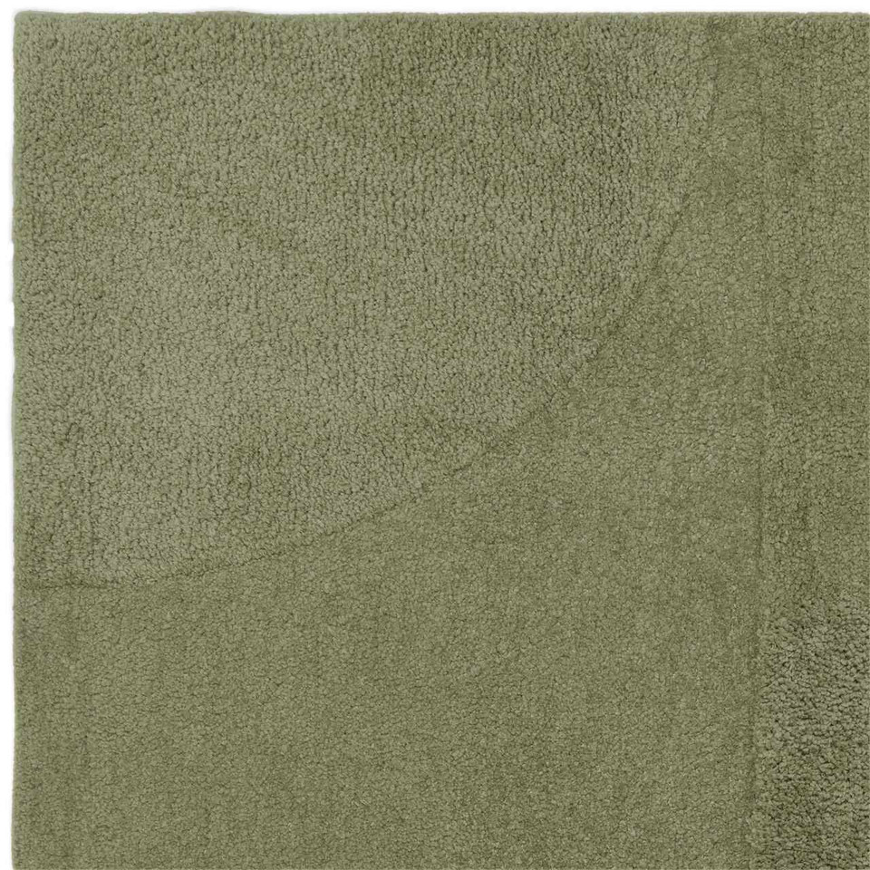 Tova Plain Green Rug Thick Carved Finish