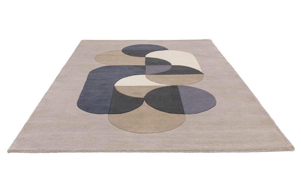 Matrix 92 Statement Grey Blue Stylish Wool Rug