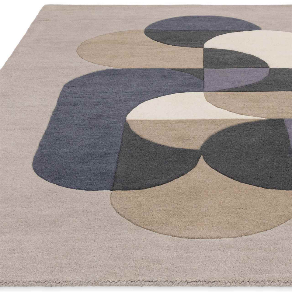 Matrix 92 Statement Grey Blue Stylish Wool Rug