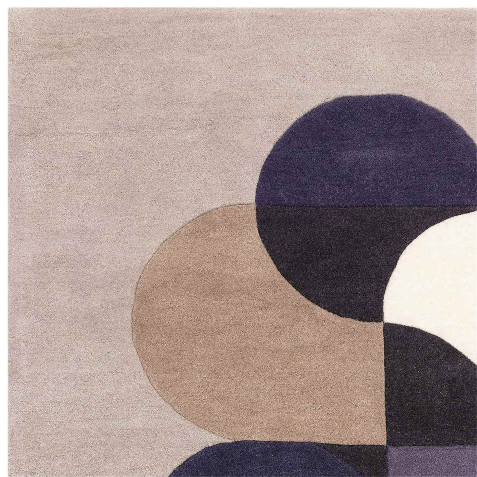 Matrix 92 Statement Grey Blue Stylish Wool Rug