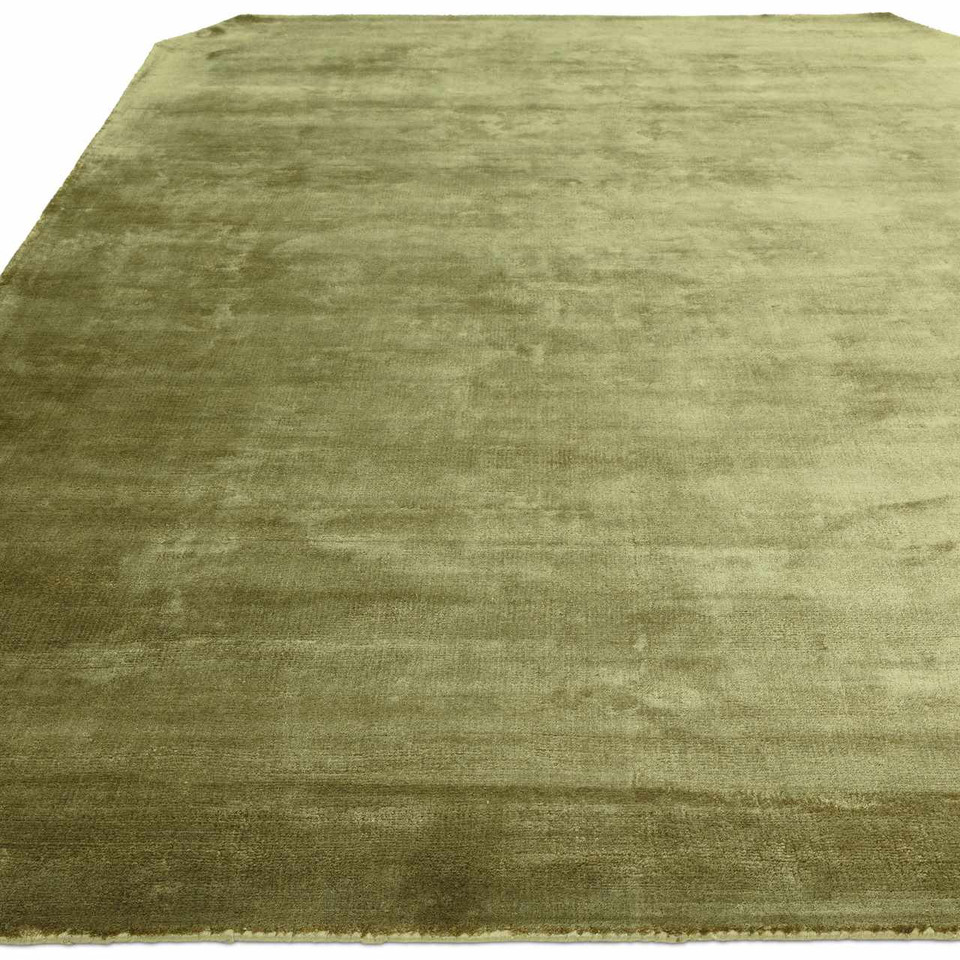 Gleam Sage Silky Viscose Pile Floor Rug