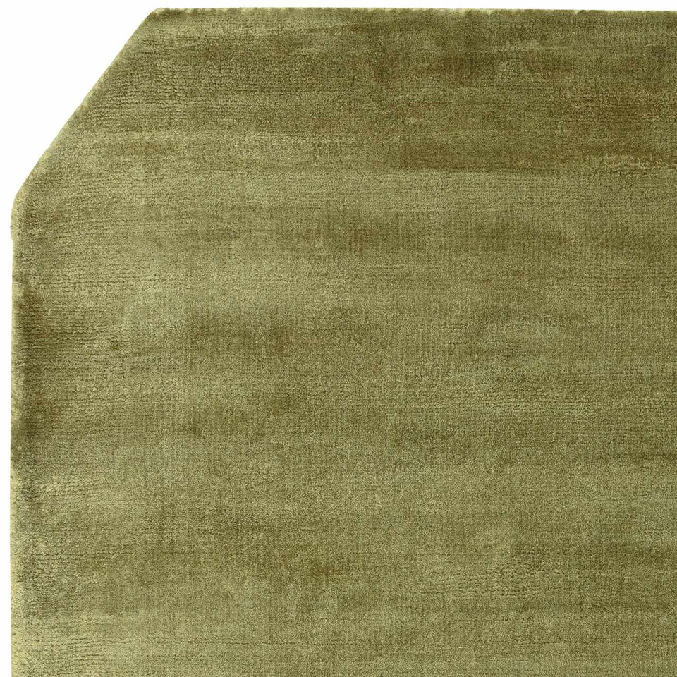 Gleam Sage Silky Viscose Pile Floor Rug