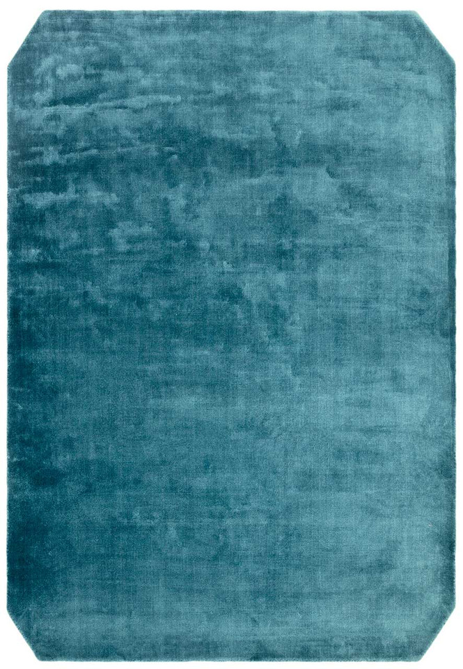 Gleam Teal Silky Viscose Pile Floor Rug