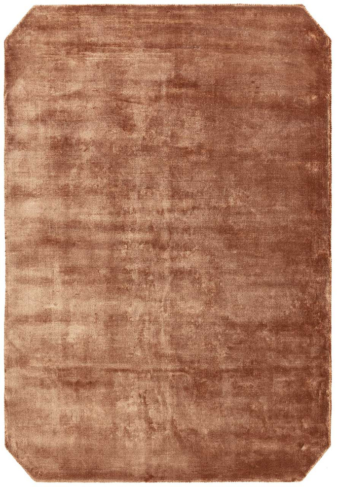 Gleam Terracotta Silky Viscose Pile Floor Rug