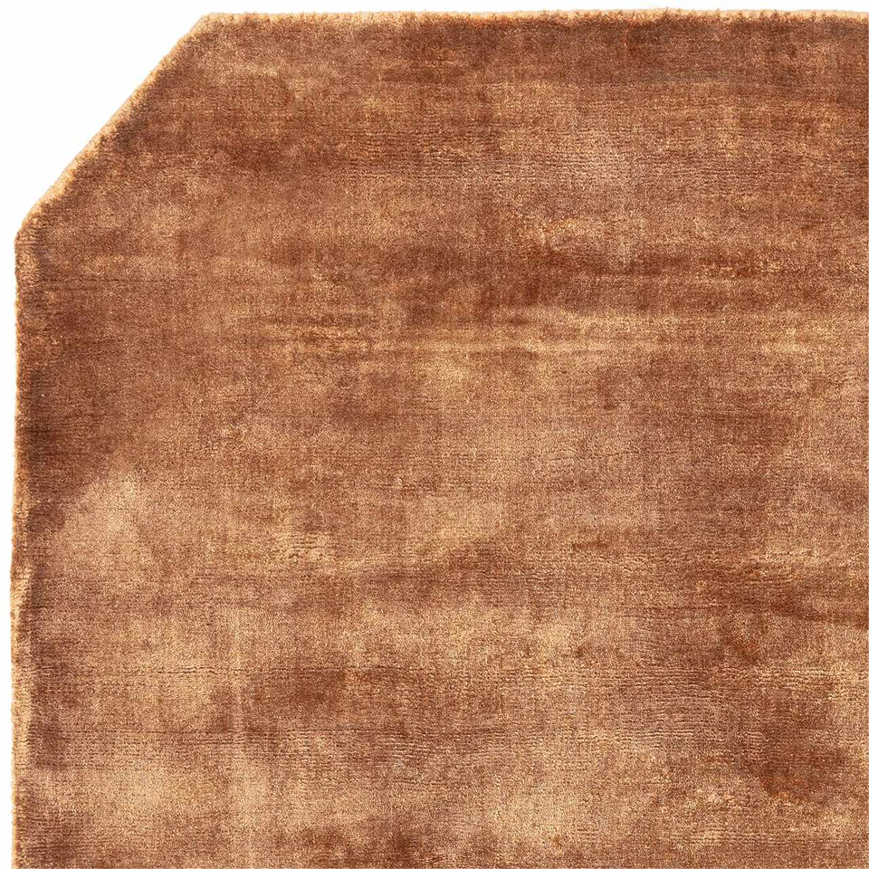 Gleam Terracotta Silky Viscose Pile Floor Rug