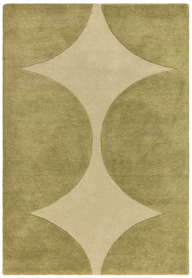 Canvas Reflect Green Sculpted Modern Wool Rug