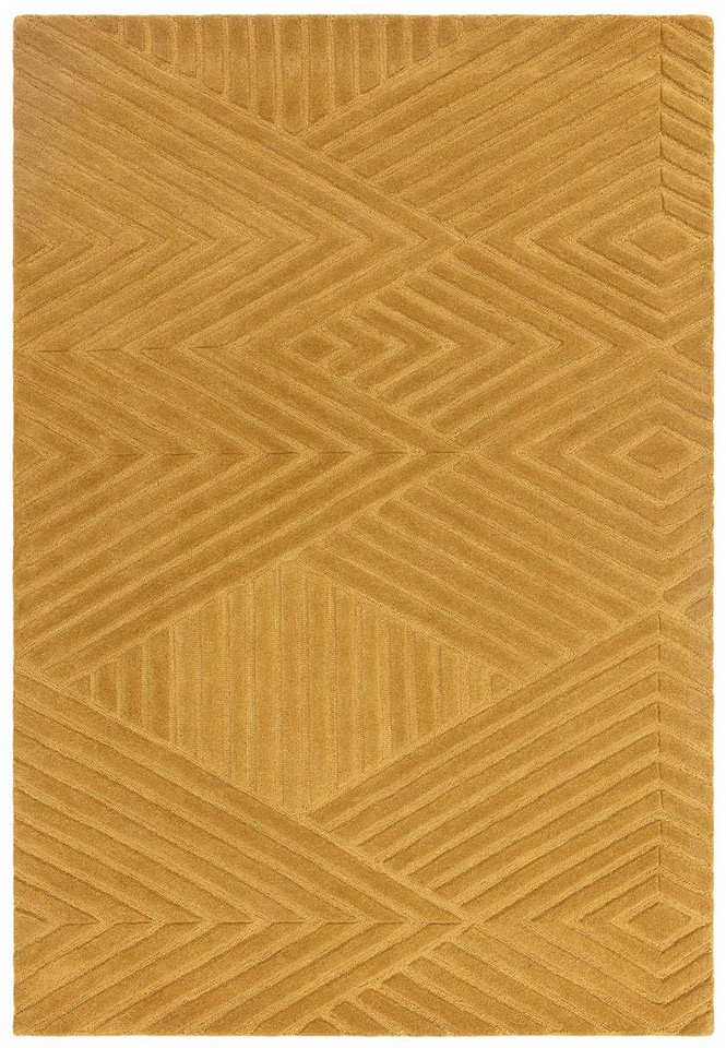 Hague Ochre Thick Woolen Rug Hand Tufted
