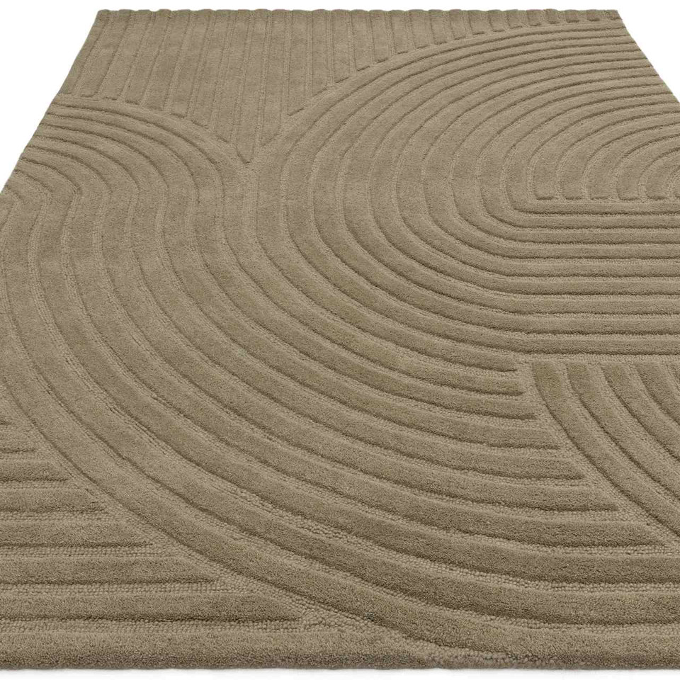 Hague Sage Thick Woolen Rug Hand Tufted