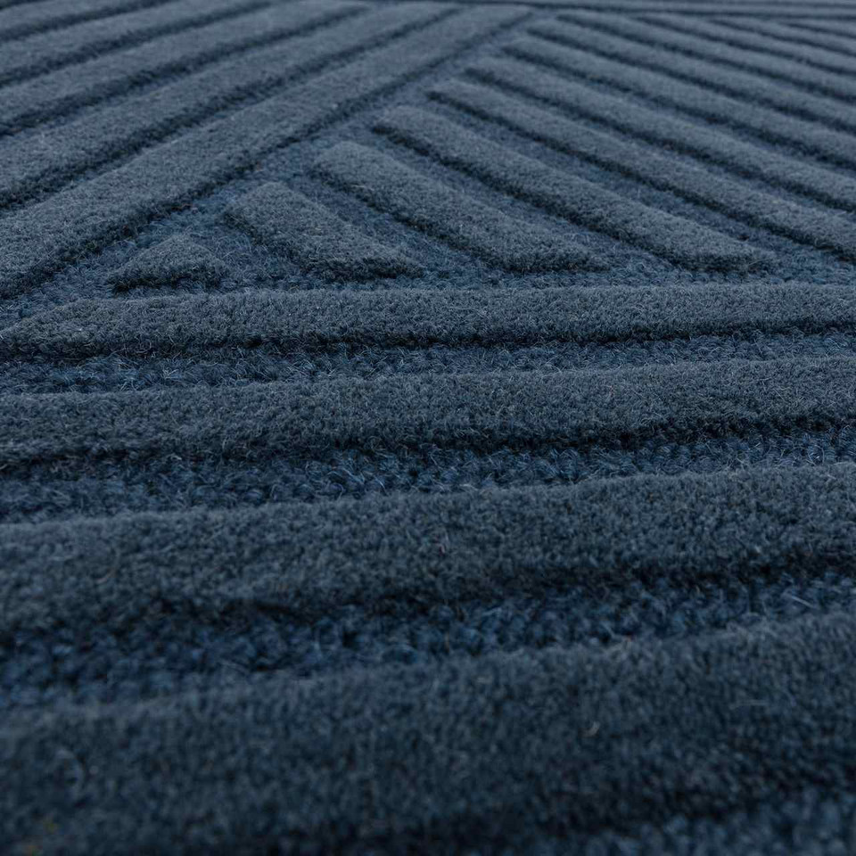 Hague Teal Thick Woolen Rug Hand Tufted