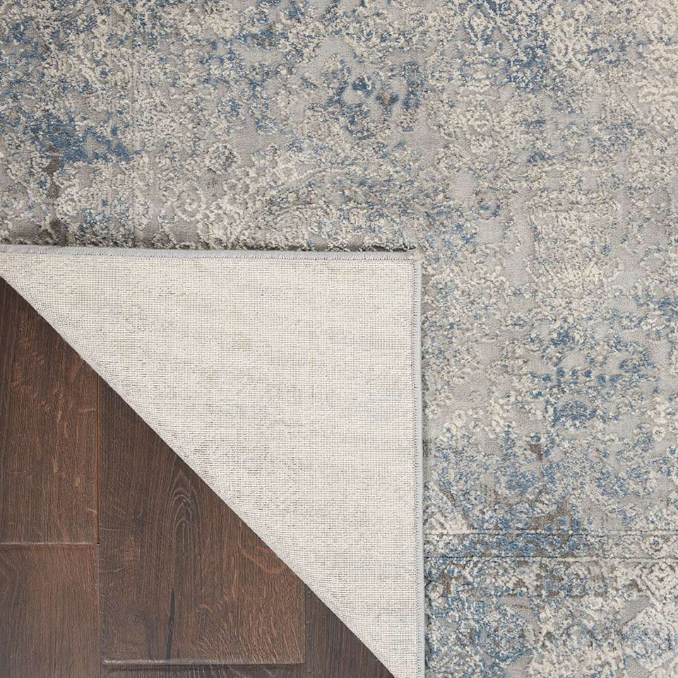 Rustic Textures RUS09 Ivory Light Blue Abstract Rug Runner