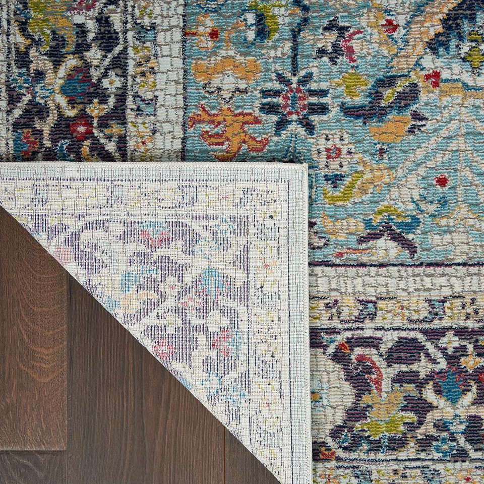 Traditional Ankara Global ANR14 Teal Multi Rug Runner