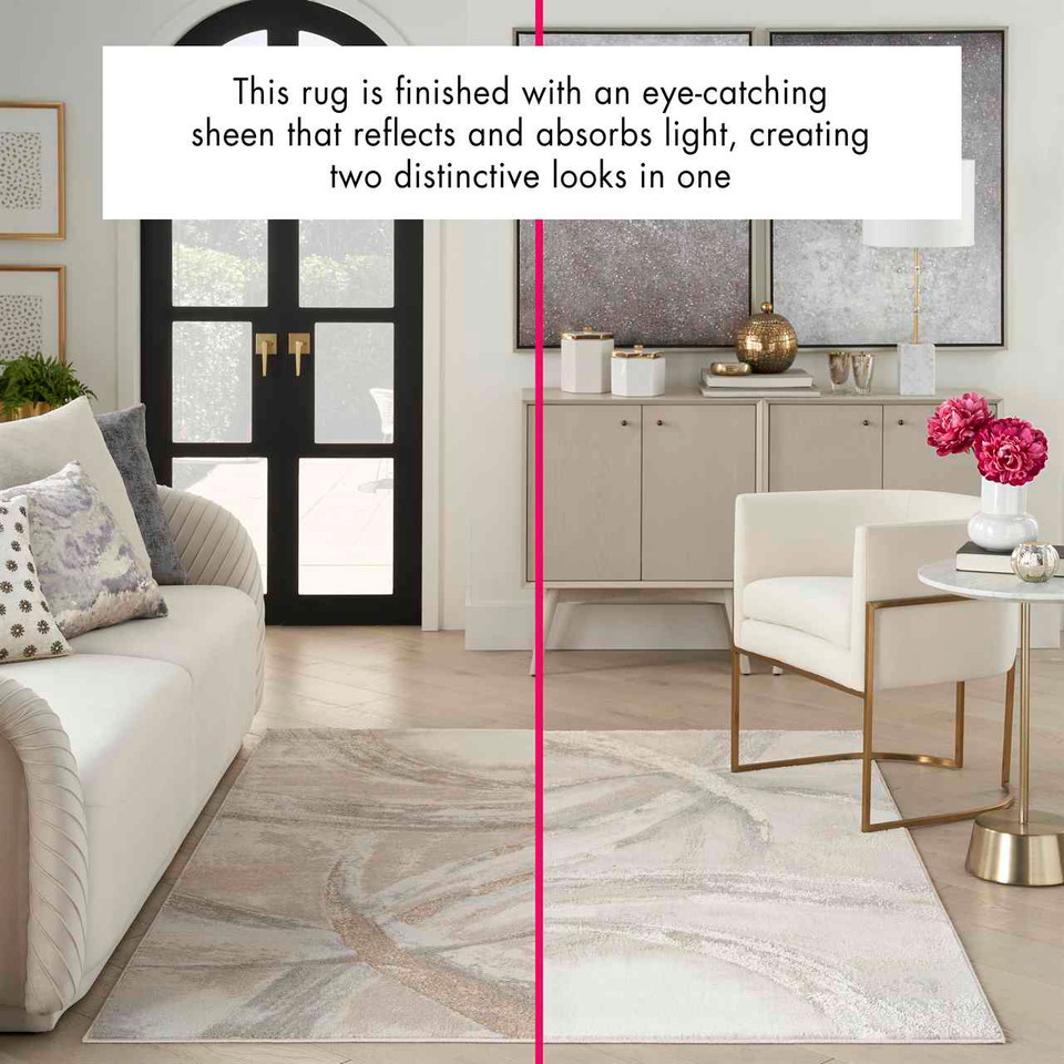 Brush Strokes Rug 01 Metallic Beige Grey