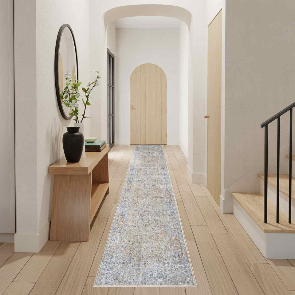 Elegant Heirlooms Thin Vintage Rug ELH01 Grey Gold