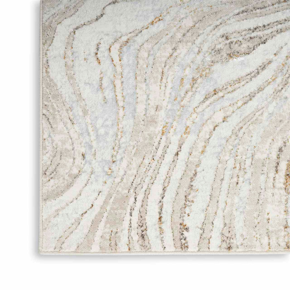 Glitz GLZ22 Grey Gold Metallic Marble Rug