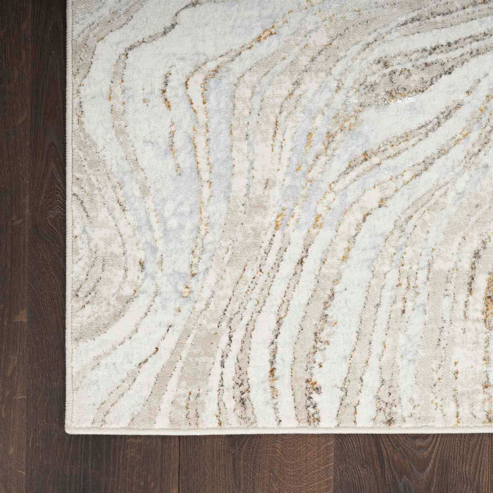 Glitz GLZ22 Grey Gold Metallic Marble Rug