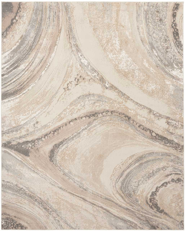 Brush Strokes Rug 03 Metallic Cream Grey
