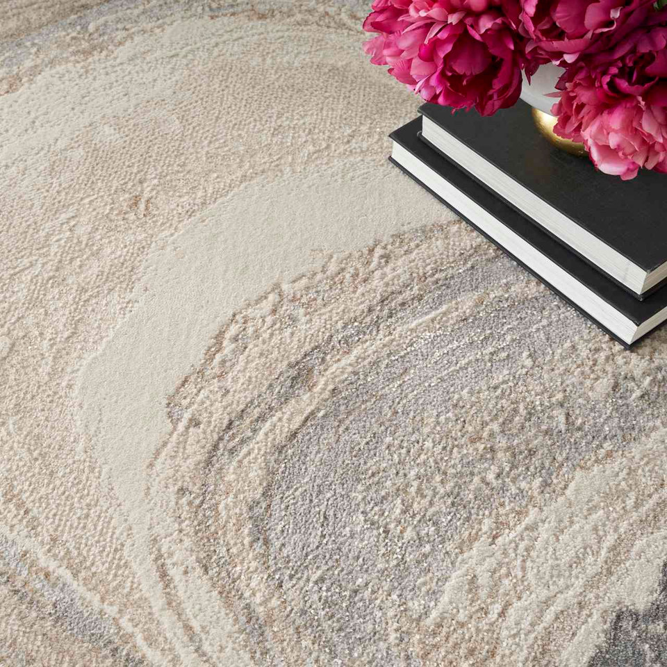 Brush Strokes Rug 03 Metallic Cream Grey