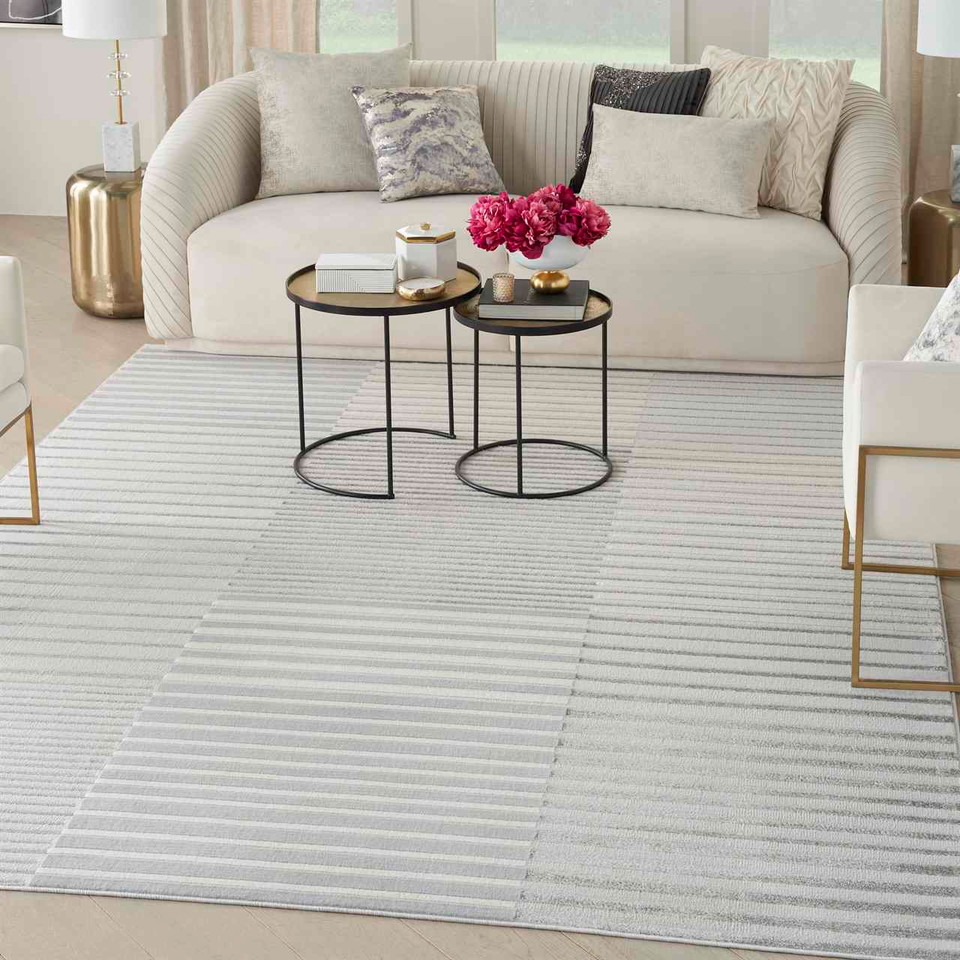 Brush Strokes Rug 04 Metallic Silver Grey