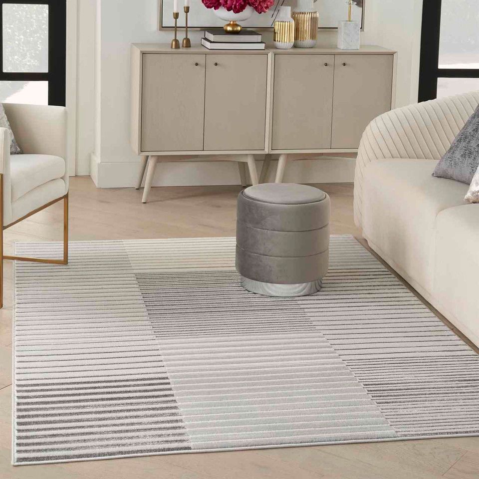 Brush Strokes Rug 04 Metallic Silver Grey