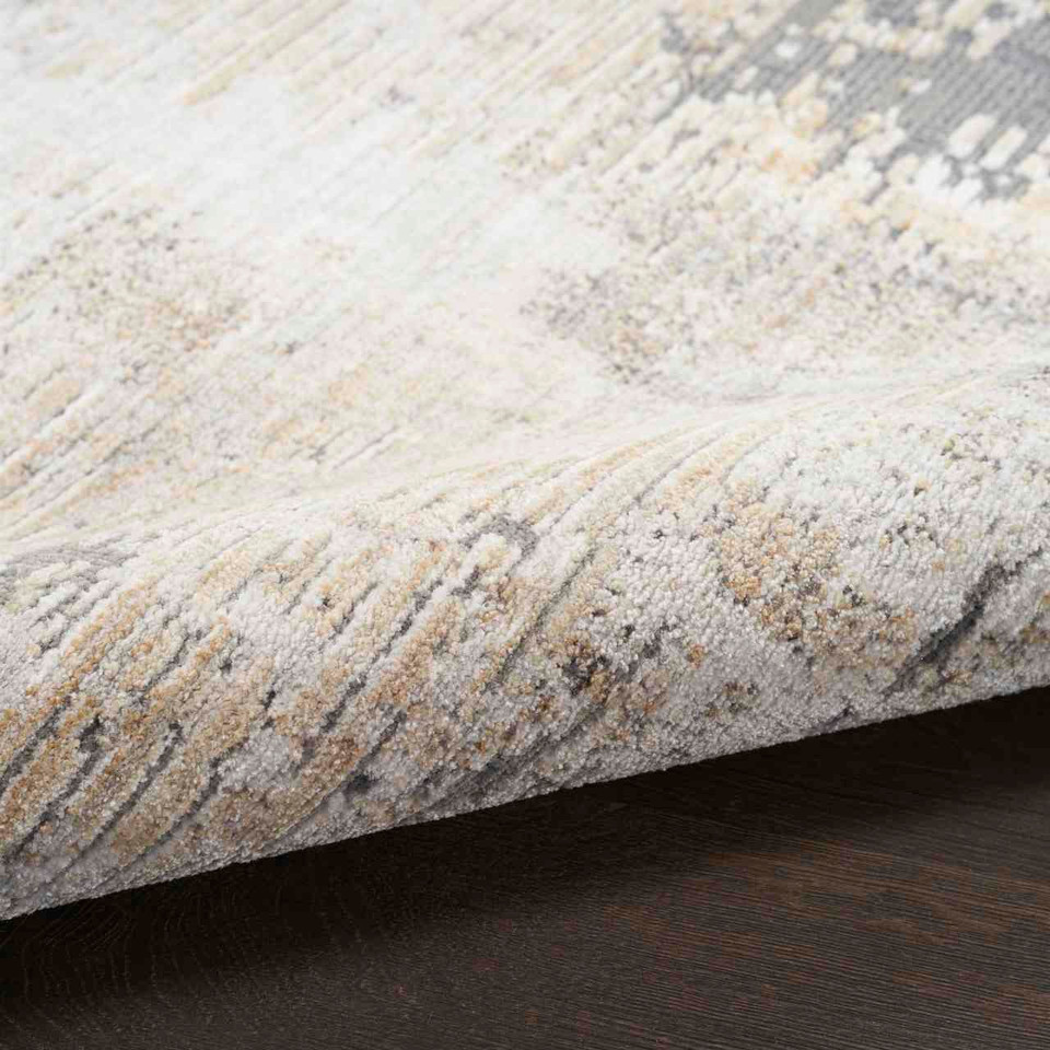 Contemporary Rug Abstract Hues Beige Grey
