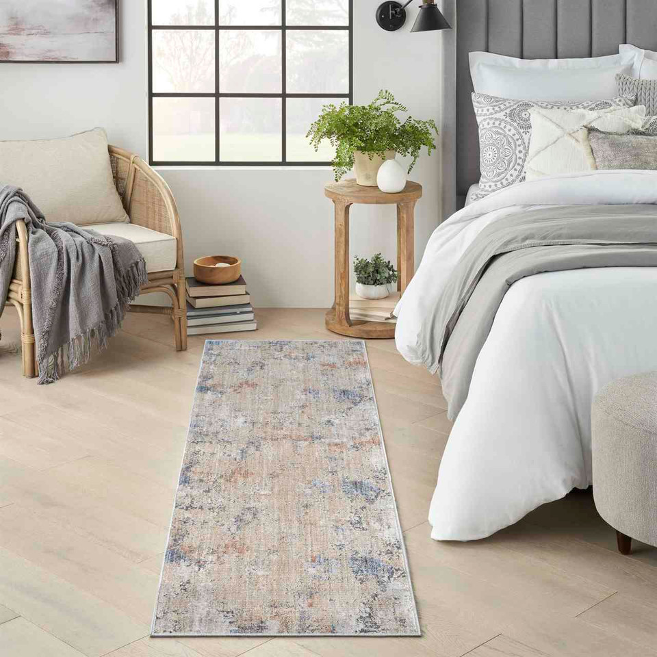Contemporary Rug Abstract Hues Beige Grey