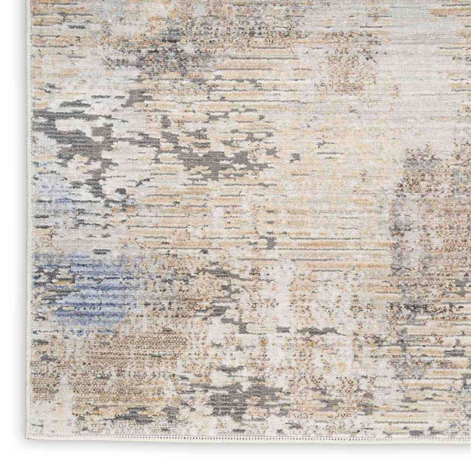 Contemporary Rug Abstract Hues Beige Grey