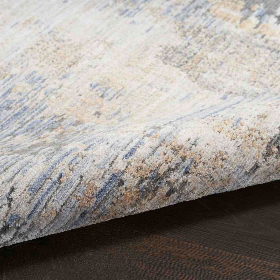 Contemporary Rug Abstract Hues Grey Blue