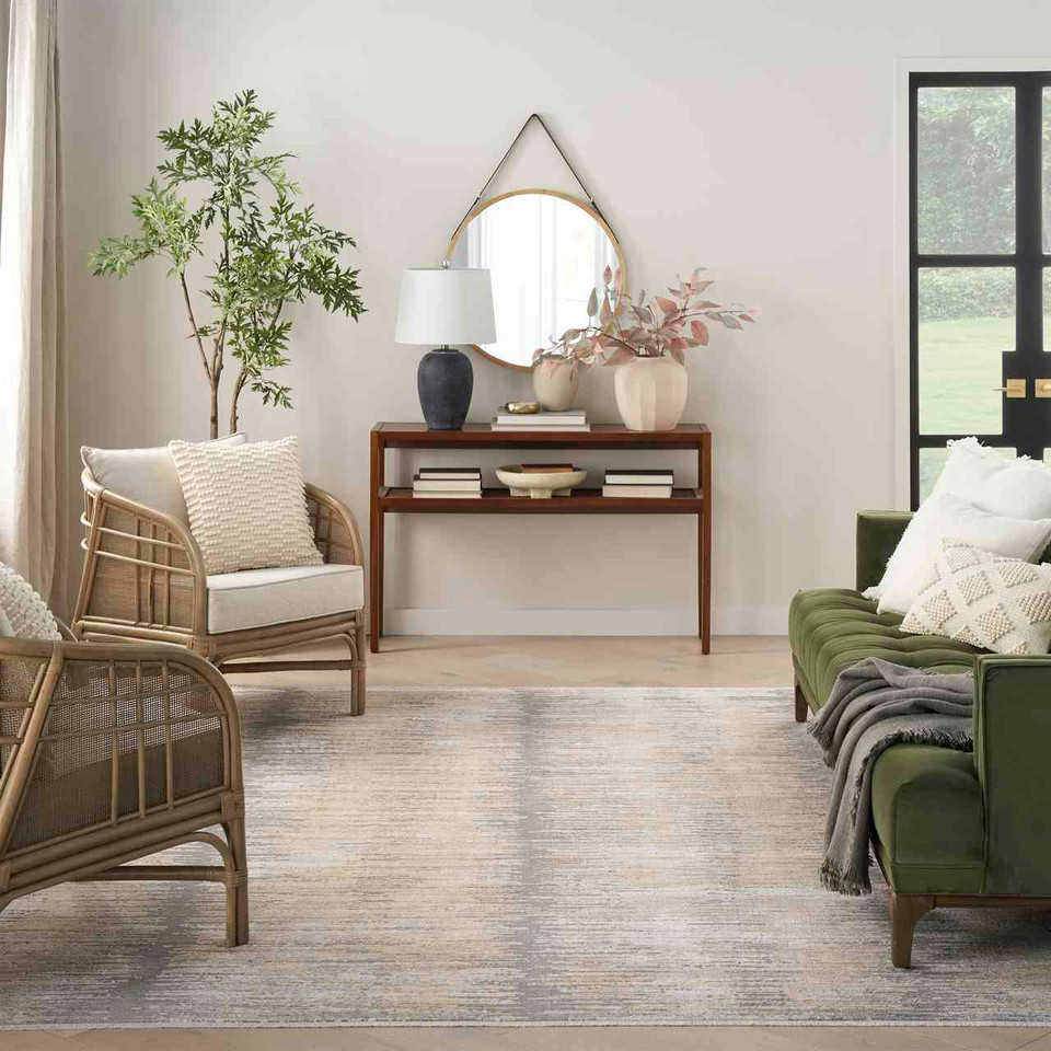 Contemporary Rug Abstract Hues Grey Gold