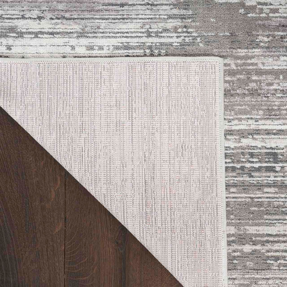 Contemporary Rug Abstract Hues Grey White