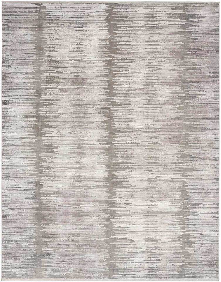 Contemporary Rug Abstract Hues Grey White