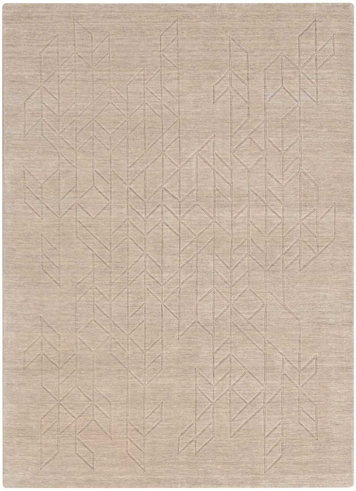 Alessa Plain Beige Handmade Wool Rug
