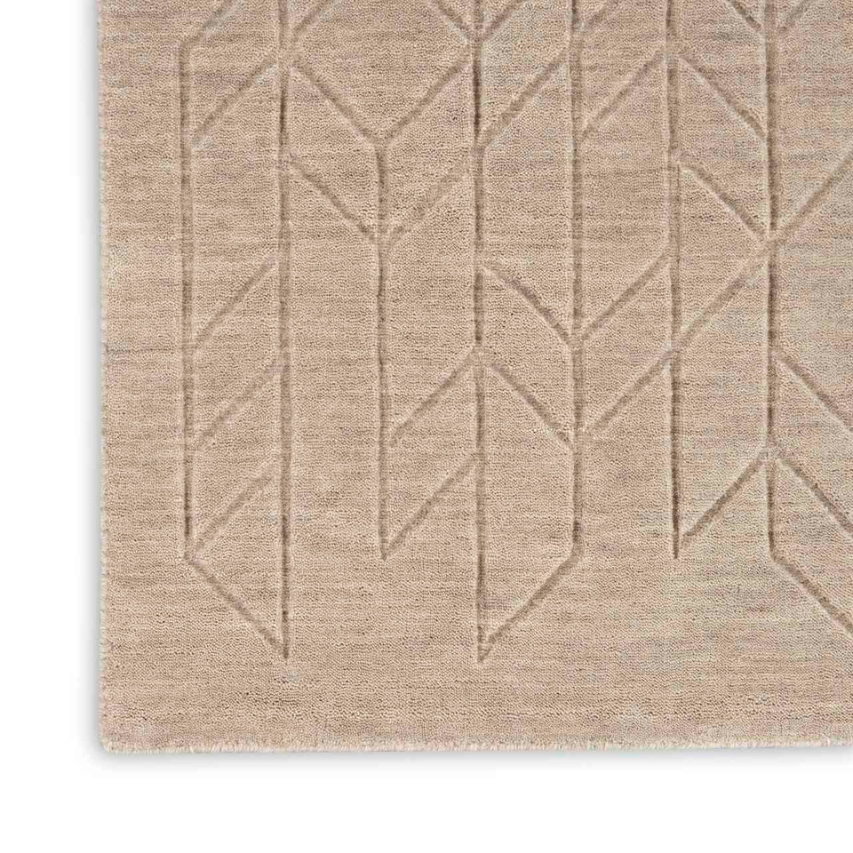 Alessa Plain Beige Handmade Wool Rug