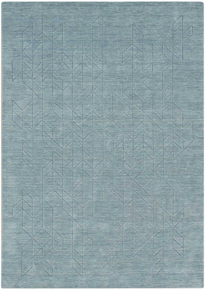 Alessa Plain Blue Handmade Wool Rug