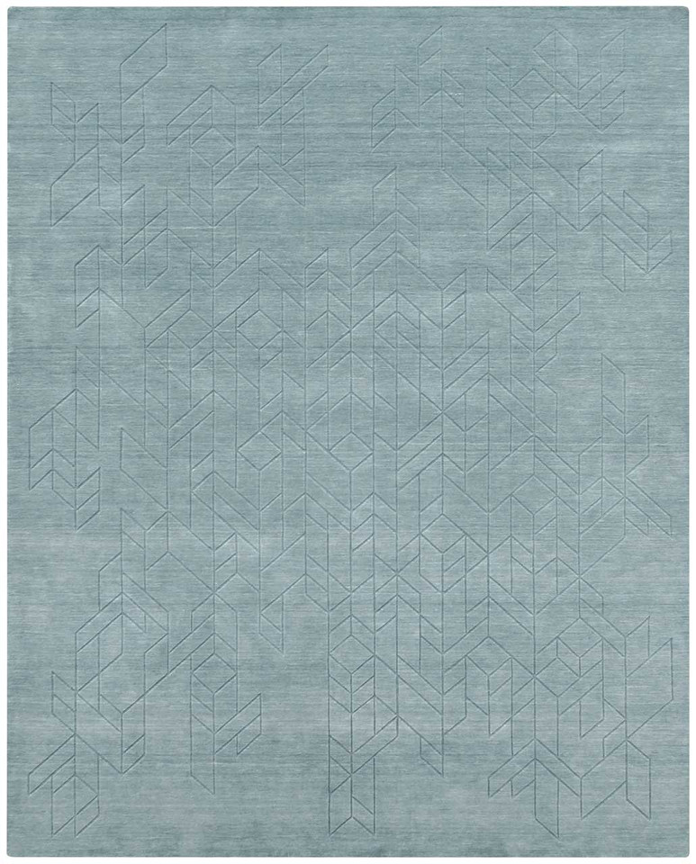 Alessa Plain Blue Handmade Wool Rug