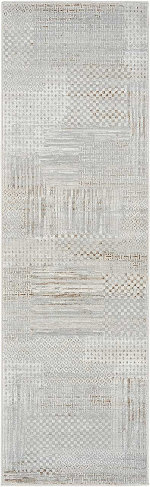 Glitz GLZ09 Silver Grey Abstract Patchwork Rug