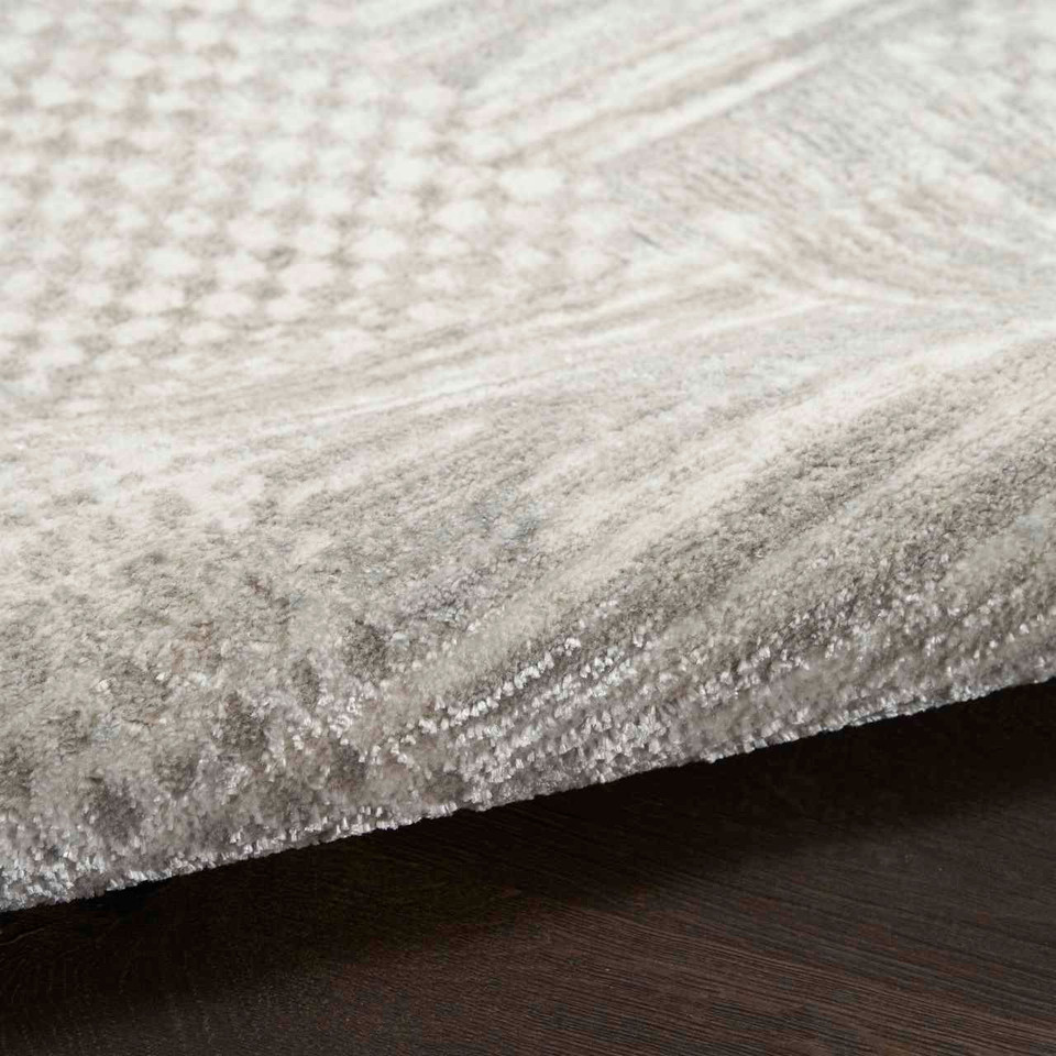 Glitz GLZ09 Silver Grey Abstract Patchwork Rug