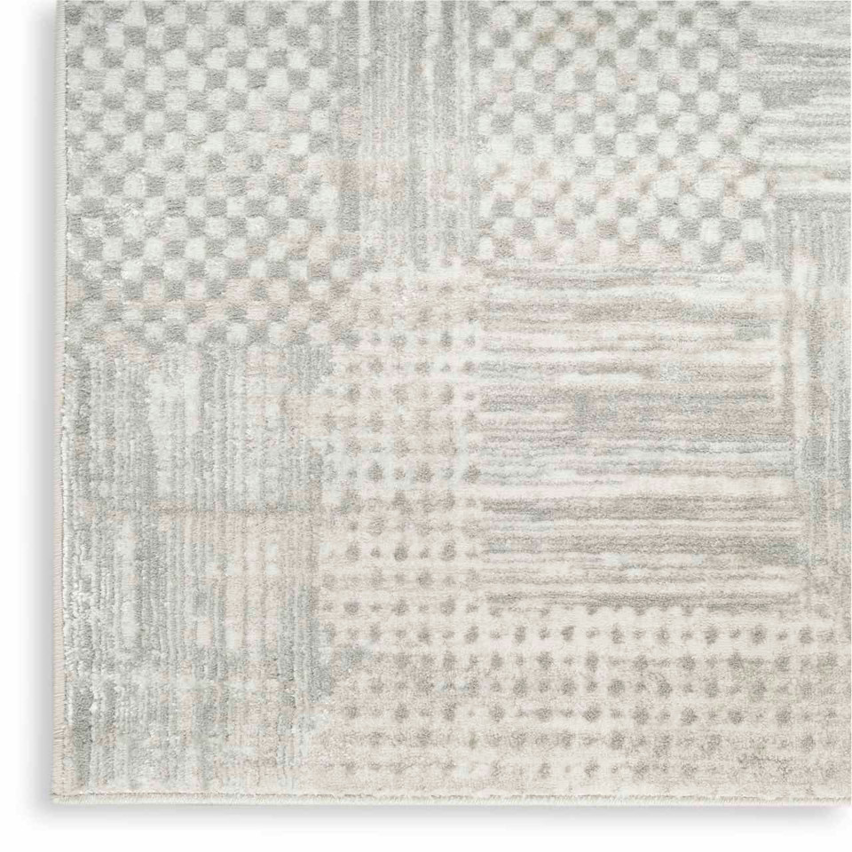 Glitz GLZ09 Silver Grey Abstract Patchwork Rug