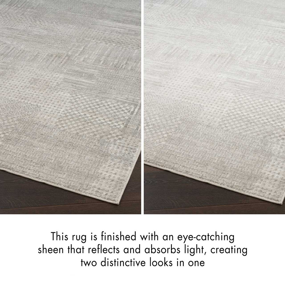Glitz GLZ09 Silver Grey Abstract Patchwork Rug
