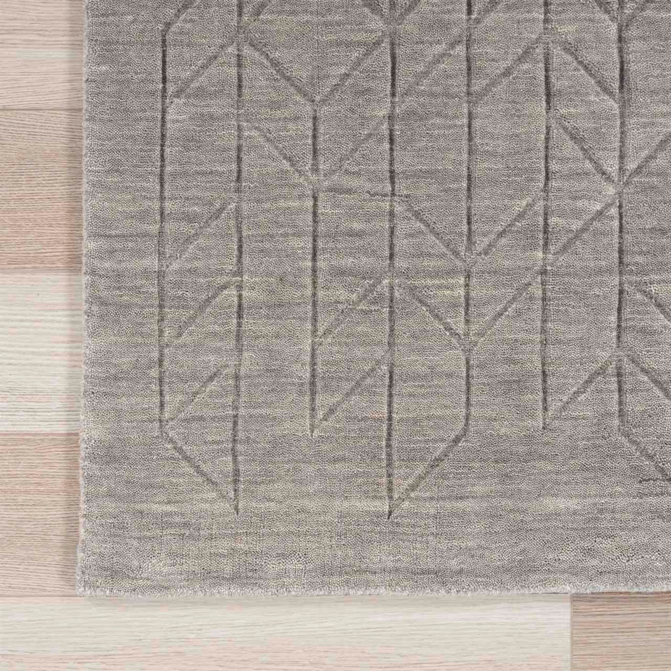 Alessa Plain Grey Handmade Wool Rug