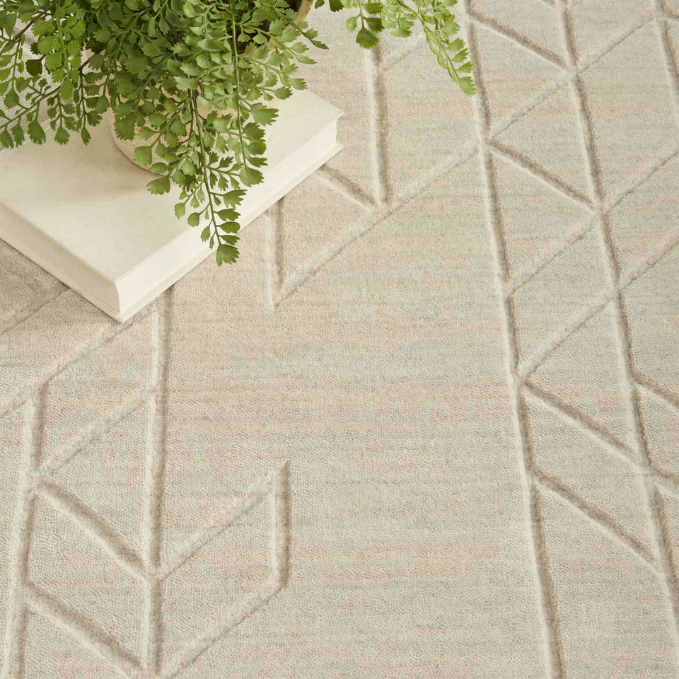 Alessa Plain Ivory Handmade Wool Rug