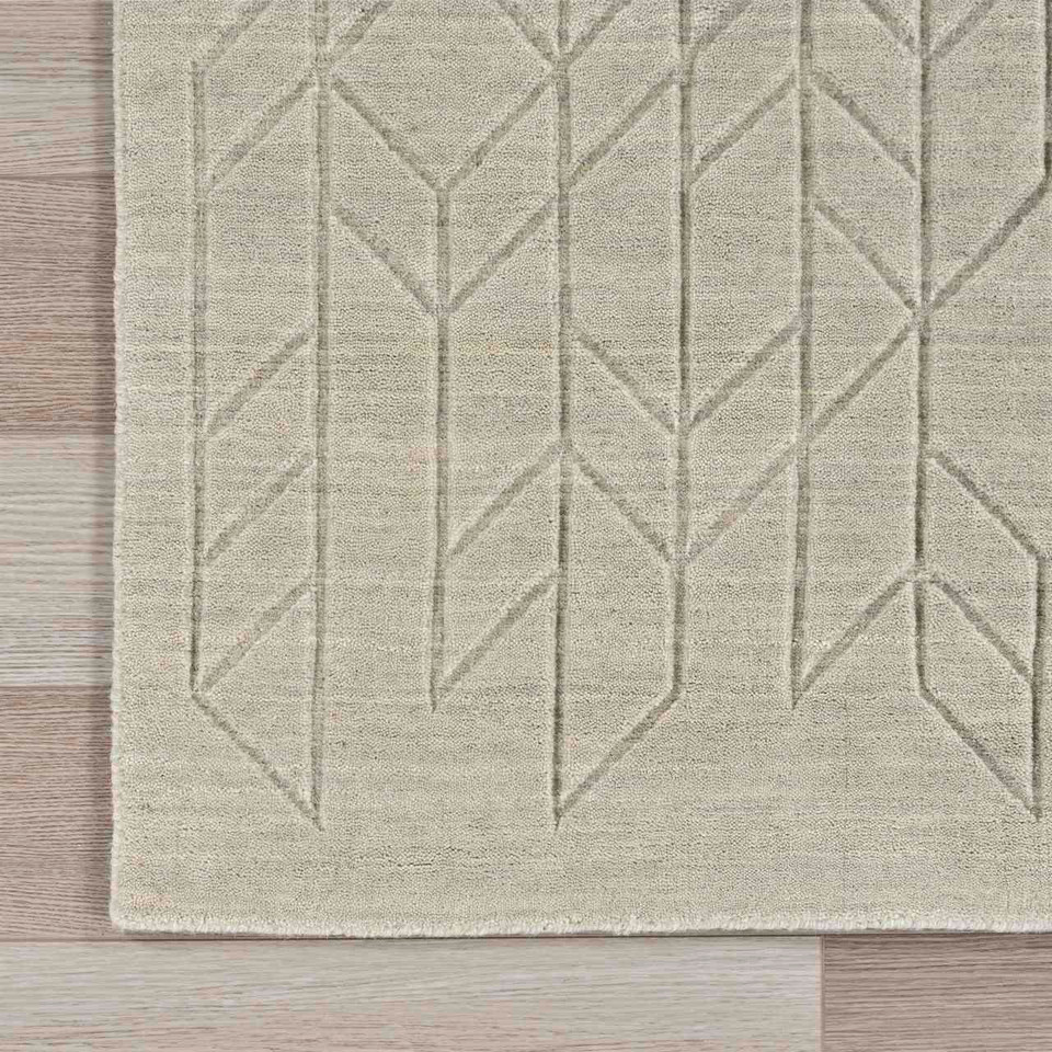 Alessa Plain Light Sage Handmade Wool Rug