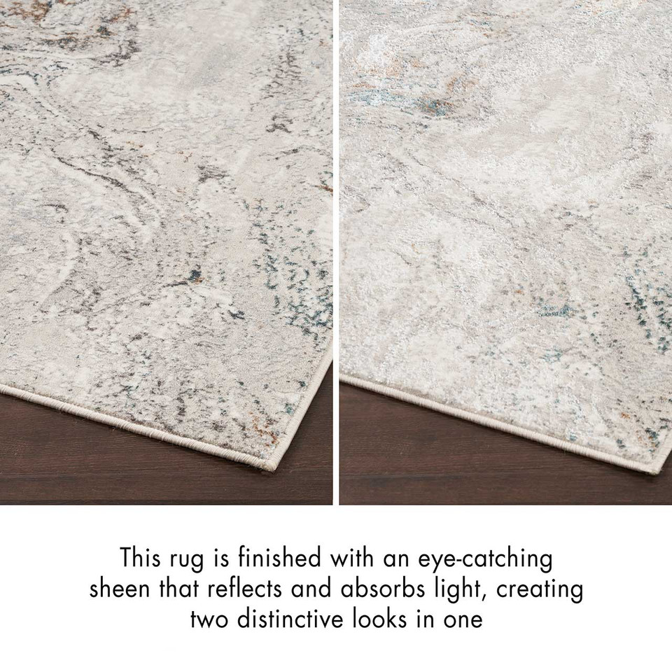 Glitz GLZ20 Grey Multi Metallic Marble Rug