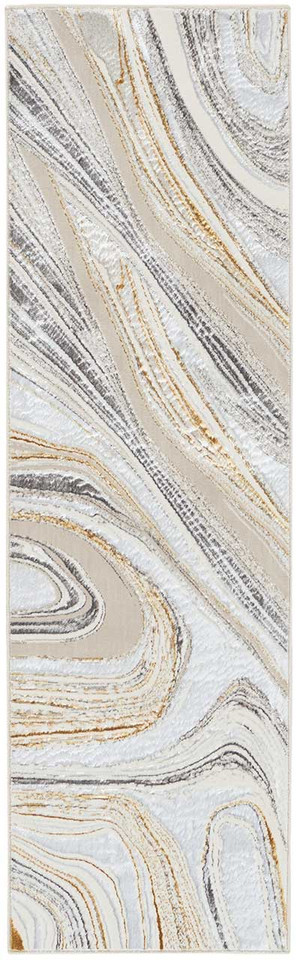 Glitz GLZ21 Grey Gold Metallic Marble Rug
