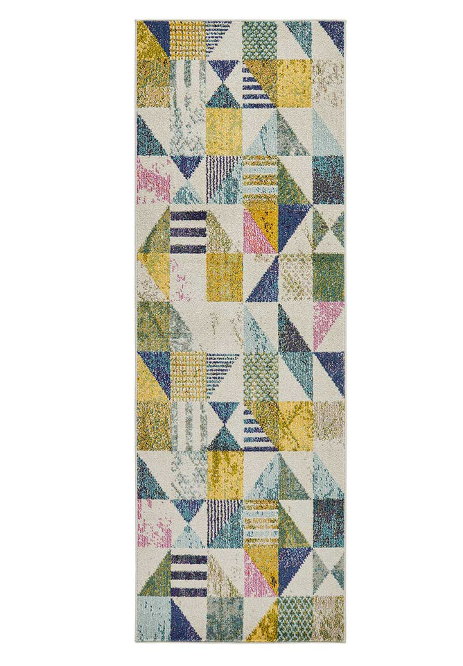 Carnaval Green Multi Hardwearing Rug CAR101