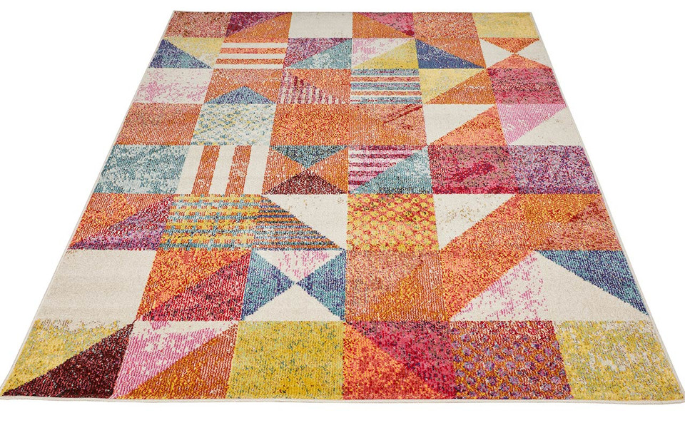 Carnaval Orange Multi Hardwearing Rug CAR102